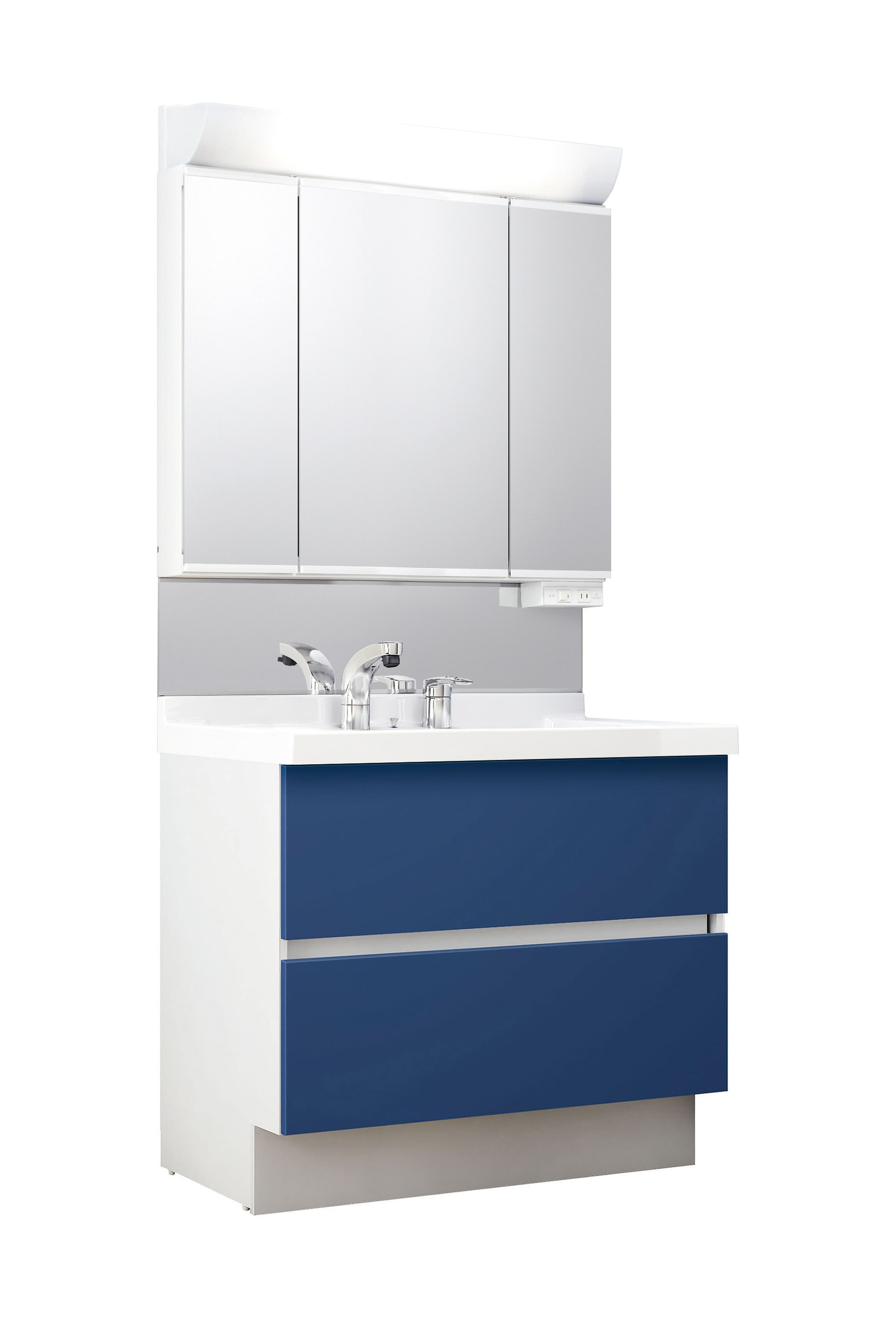 LIXIL 洗面化粧台 J1 間口90cm 三面鏡2段引出(アーバンブルー): 住宅