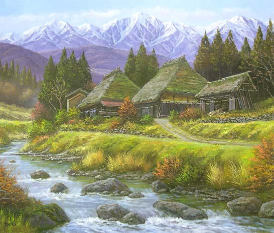 絵画 油絵 山村清流 F20号 （関健造） 送料無料 【海・山】【肉筆