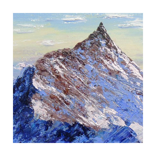 絵画 油絵 槍ヶ岳（朝焼け） （西村拡人） 送料無料 【肉筆】【油絵