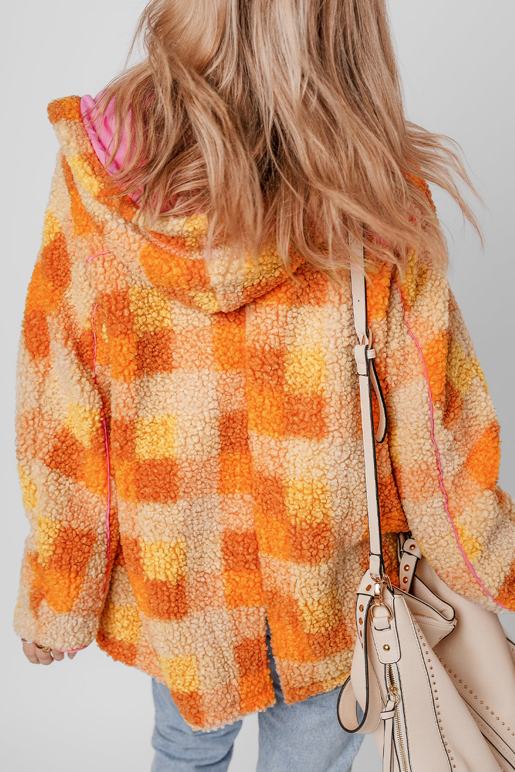 KaleaBoutique Checkered Sherpa Hooded Jacket – KaleaBoutique.com