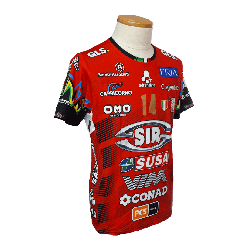 ☆石川祐希 ペルージャ 赤ユニフォーム ゲーム シャツ バレーボール