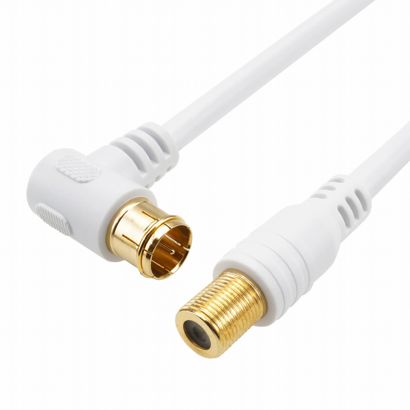 アンテナ延長ケーブル 1m L字差込式コネクタ-F型接栓メス | HORIC