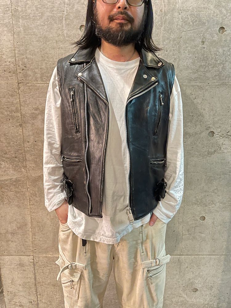 blackmeans - 945-80TJ432-1 / レザー ライダースジャケット (BLACK