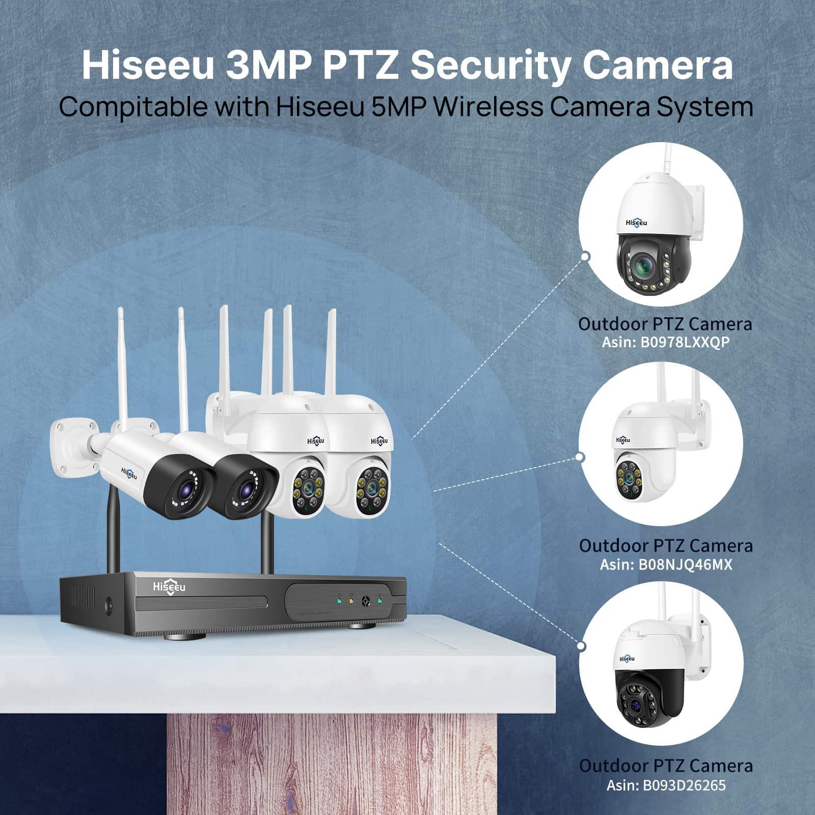 Wireless, IP66 Waterproof,Expandable 10Channels NVR] 5MP Dome PTZ