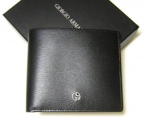 アルマーニ ] ジョルジオアルマーニ 二つ折財布（札入れ）（ブラック