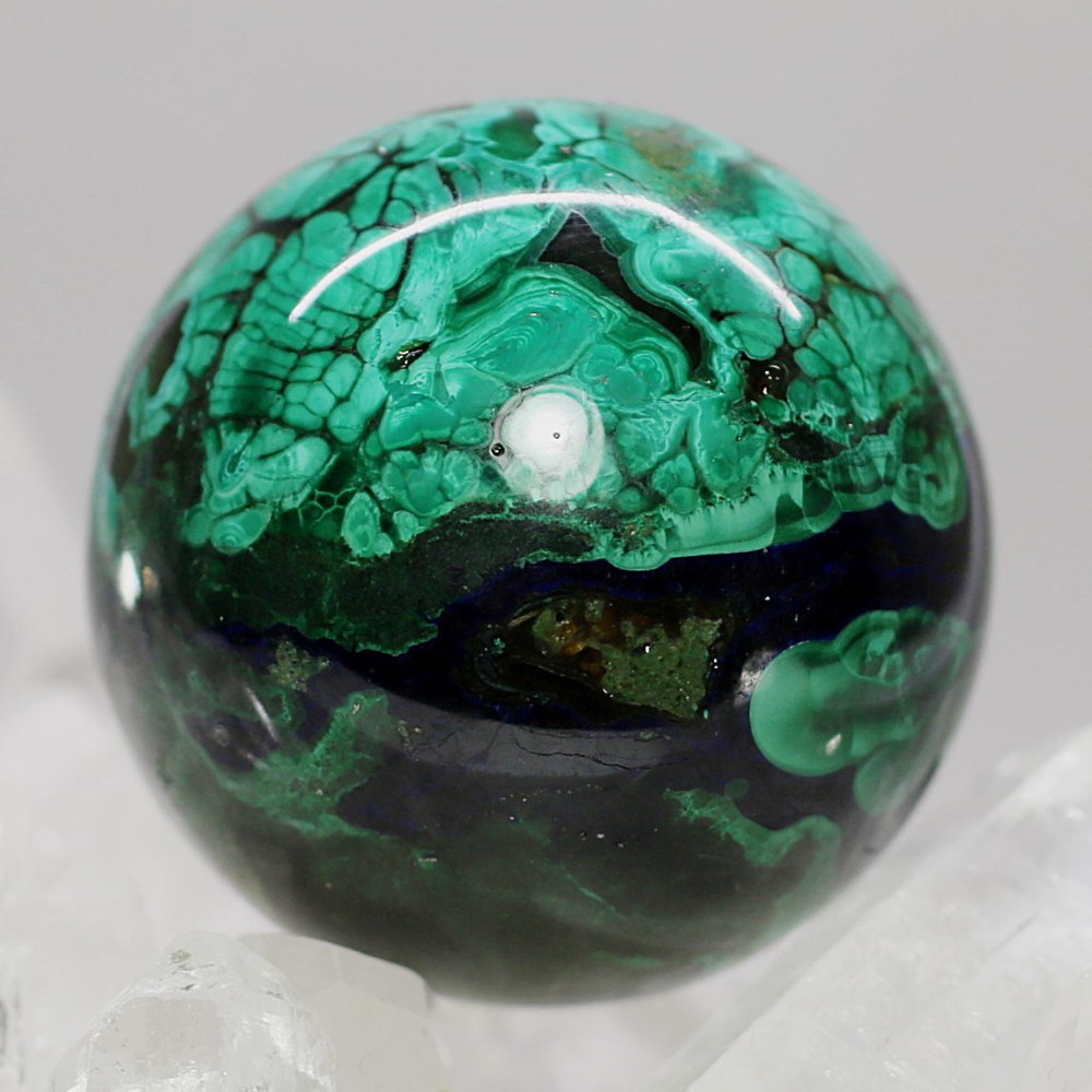 希少・高品質] ペルー産アズロマラカイト丸玉/スフィア（球体直径33.8