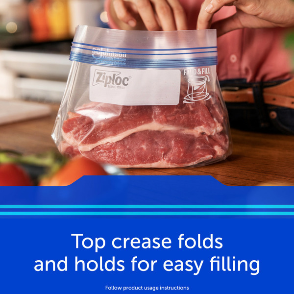 Ziploc Freezer Bags with Stay Open Design for Easy Filling Same