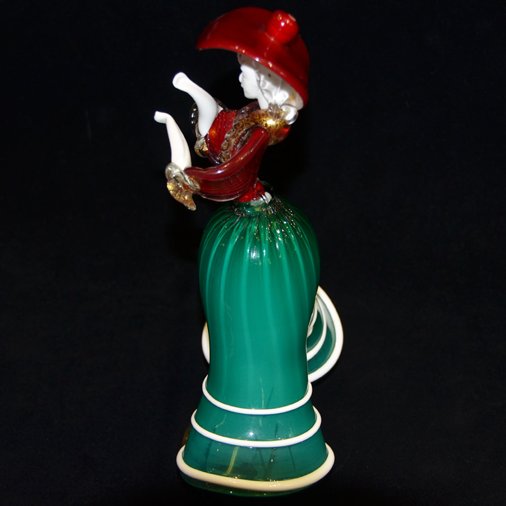 Venetian glass doll / ベネチアガラス - 人形 赤帽子 緑ズボン