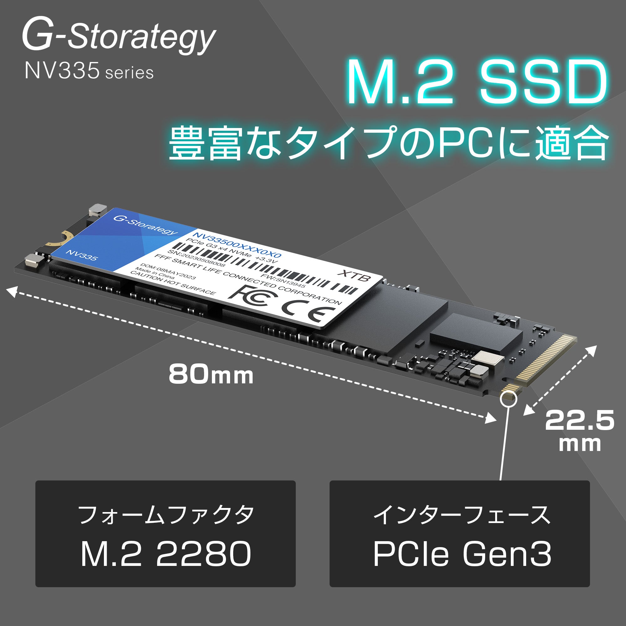 公式】G-Storategy SSD 内蔵型 1TB NVMe Type 2280 読込速度 : 3401 MB