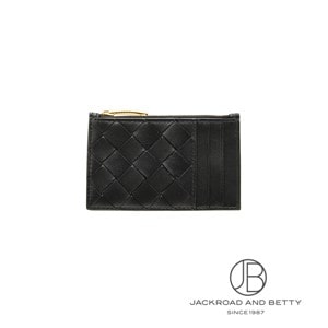 イントレチャート ファスナー付き カードケース ブラック 黒[680613