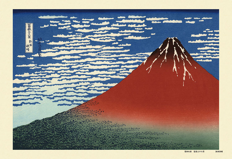 CUT-300-043 葛飾北斎 富嶽三十六景 凱風快晴 300ピース