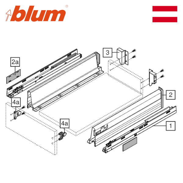 blum/ブルム 560H TANDEM ブルモーション内臓 フルスライド アンダー