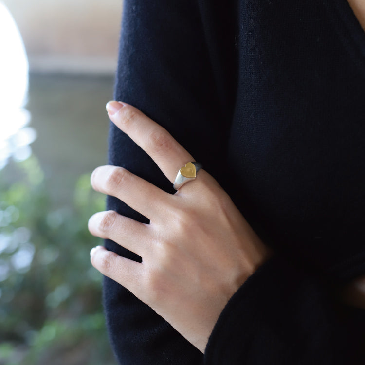 一部予約】ハートシグネットリング MIX