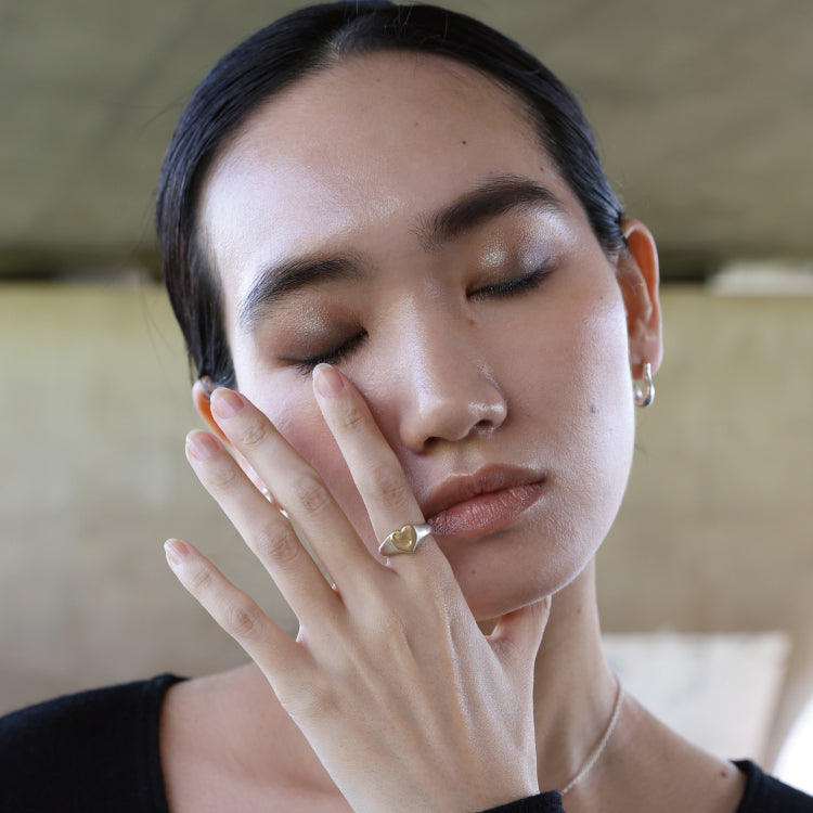 一部予約】ハートシグネットリング MIX