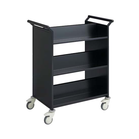 LW13CA-Z25 オカムラ ブックトラック パッセント 本体両面3段 ブラック