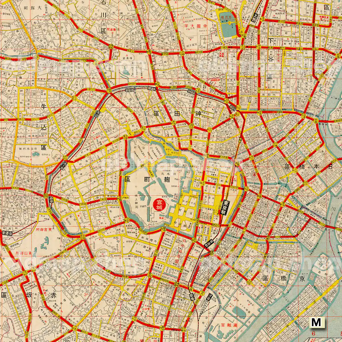 東京大地図 大正12年(1923) – 古地図 – 古地図素材データの