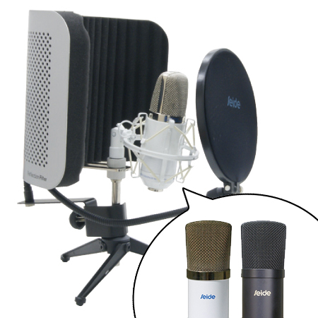 マイクと周辺機器が揃った卓上録音セット