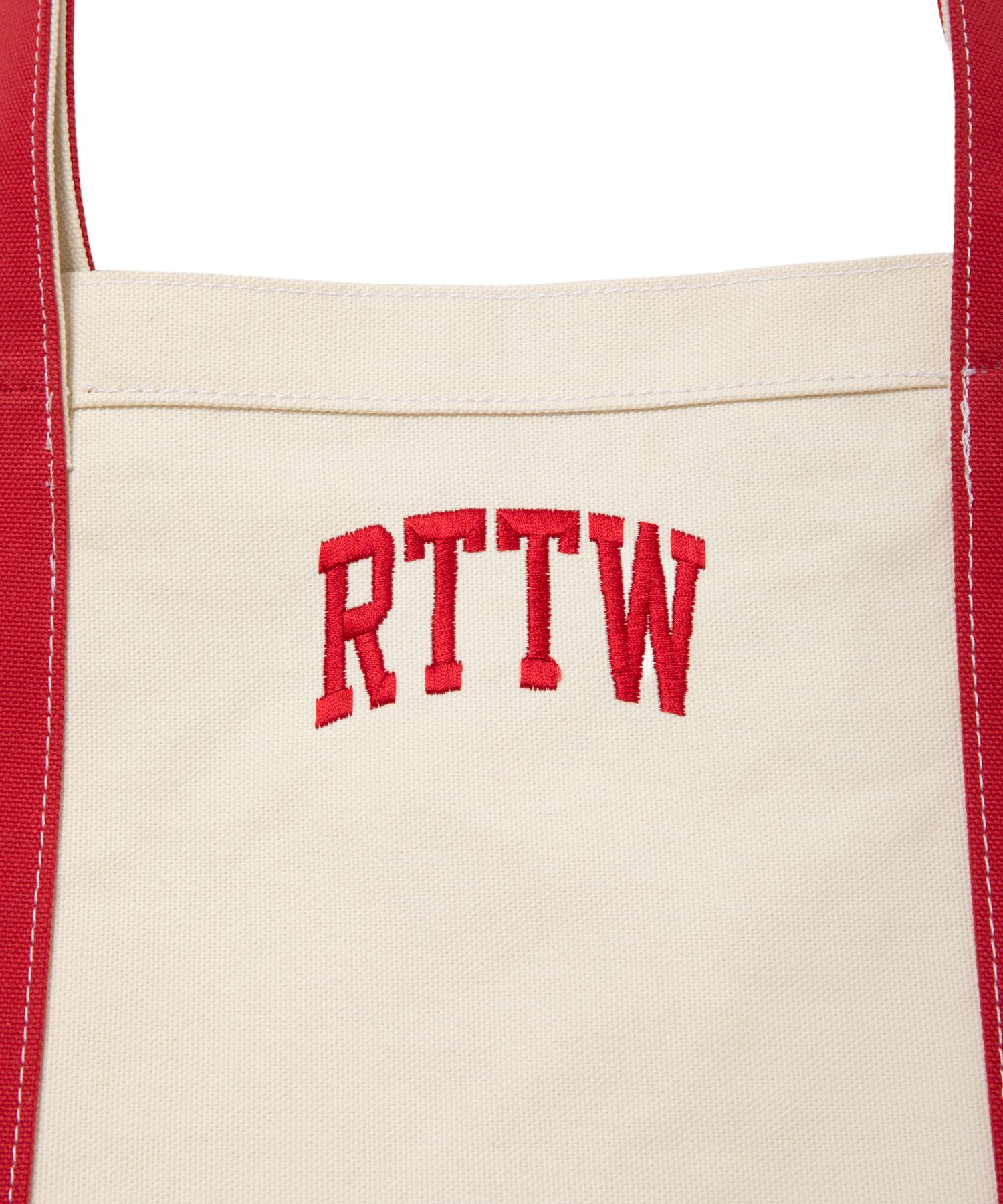 ROTTWEILER - RTTW TOTE BAG (RED) / カレッジロゴ キャンバストート