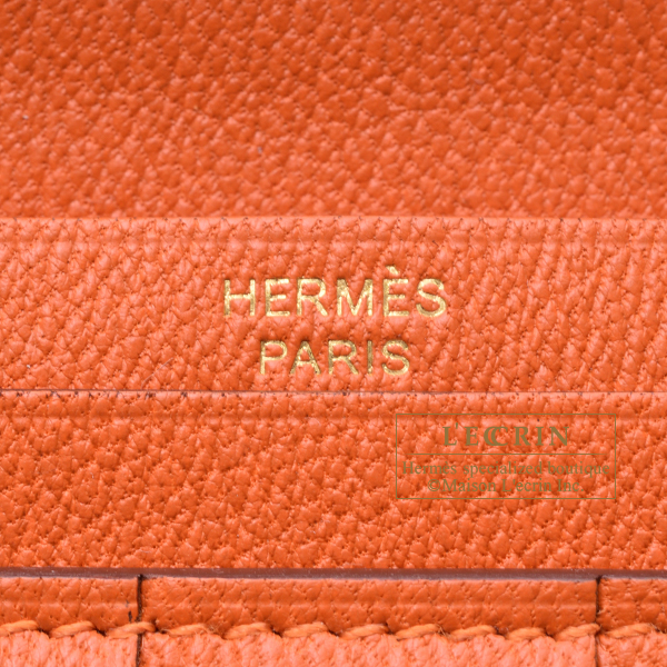 エルメス ベアンスフレ オレンジ クロコダイル アリゲーター ゴールド