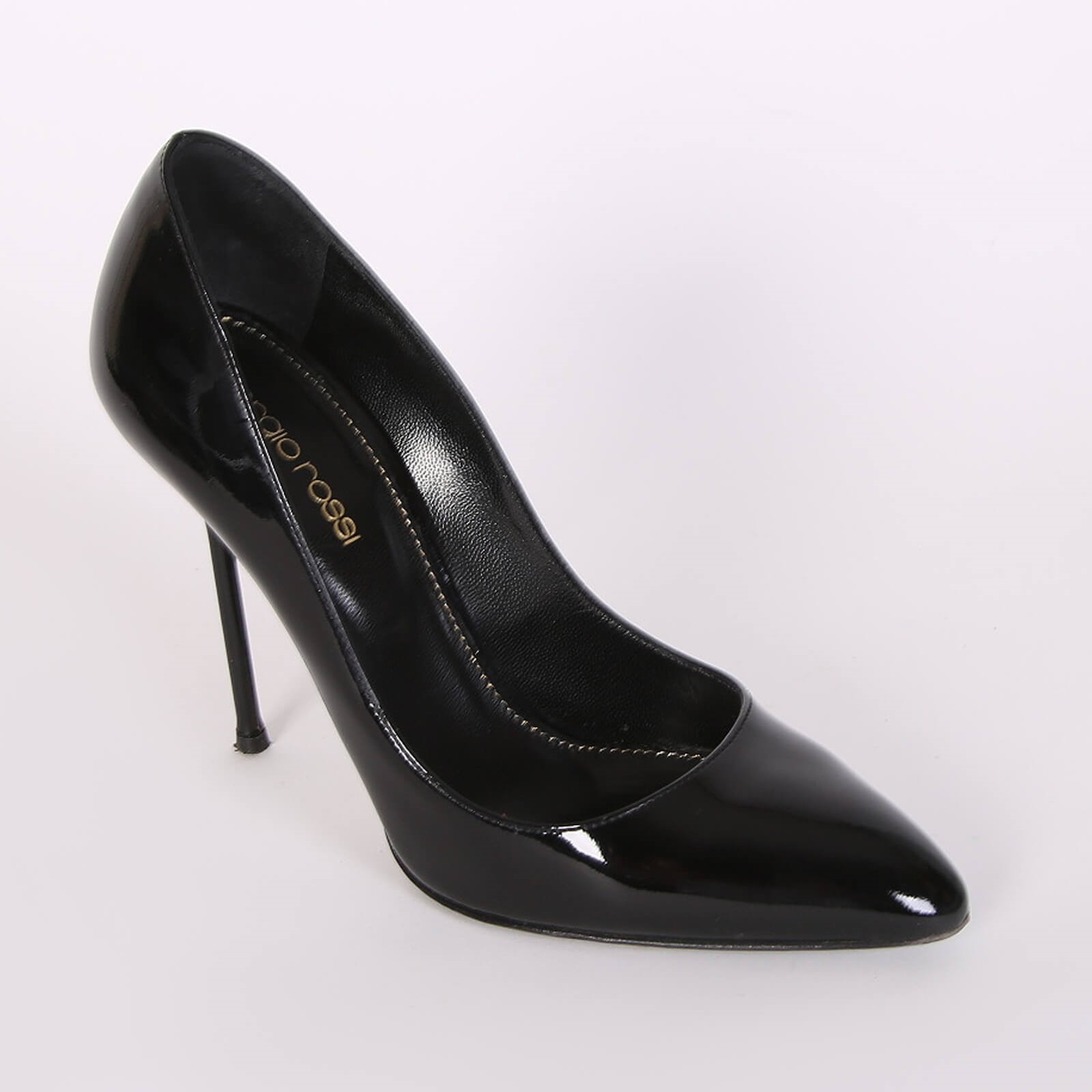 Sergio Rossi - Polished Leather Pumps Black 36,5 | www.luxurybags.eu