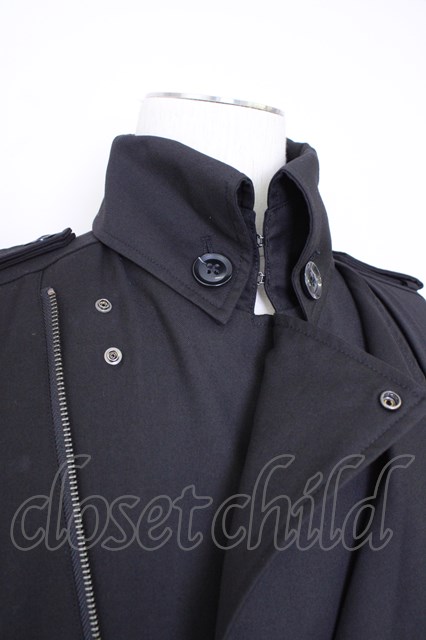 CIVARIZE / 二重襟ドレープロングコート 46 ブラック T-24-11-08-013