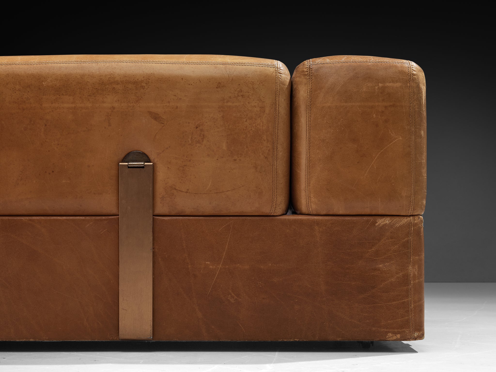 Tito Agnoli for Cinova Daybed Sofa in Cognac Leather
