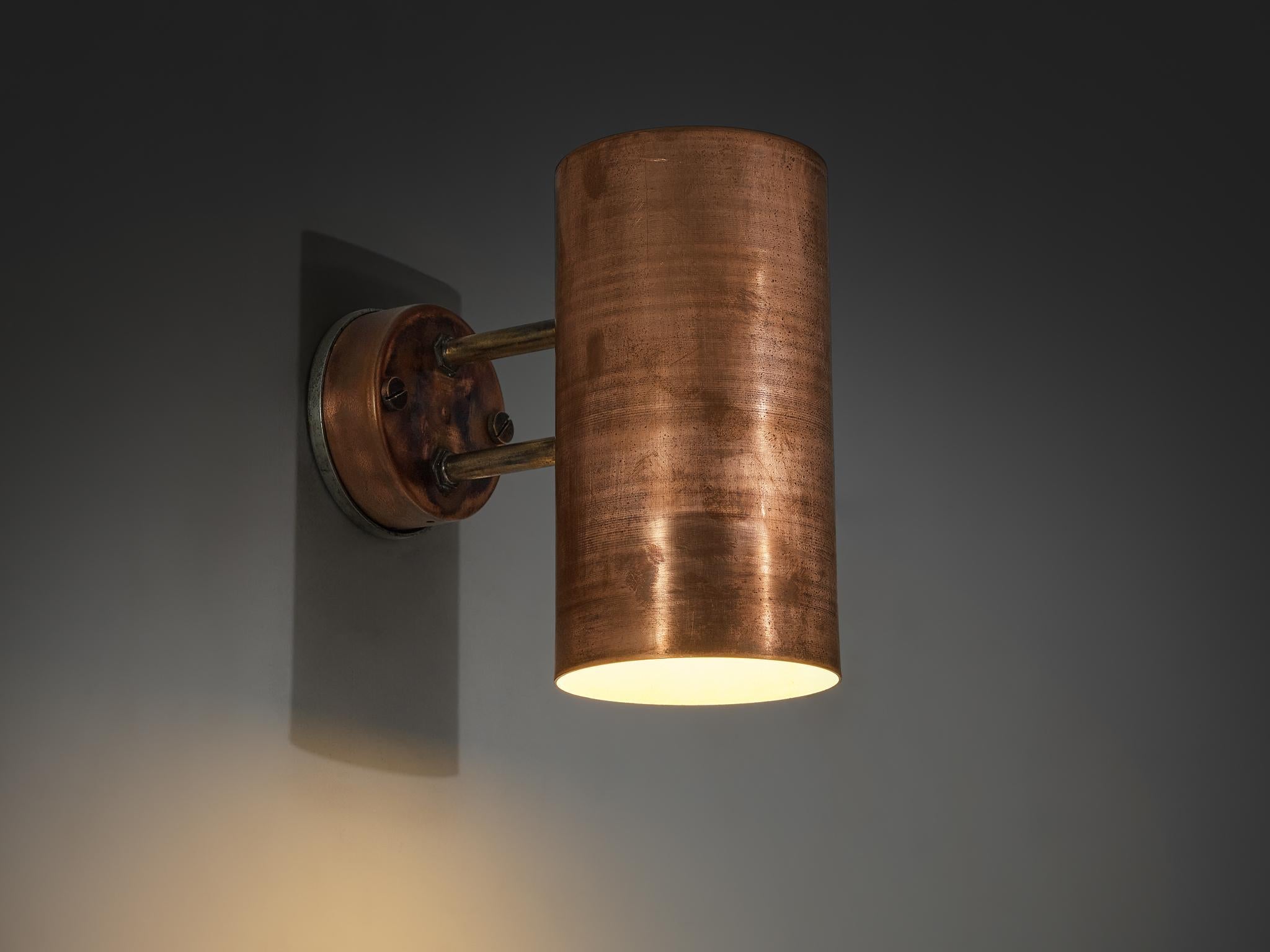 Hans-Agne Jakobsson 'Rulle' Wall Light in Patinated Copper