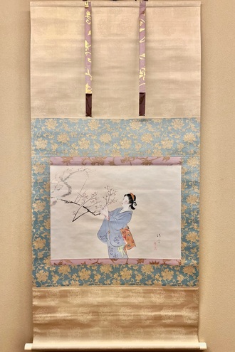 橋本雅邦 石坐観音図｜古美術・掛け軸の販売・買取・鑑定-松本松栄堂