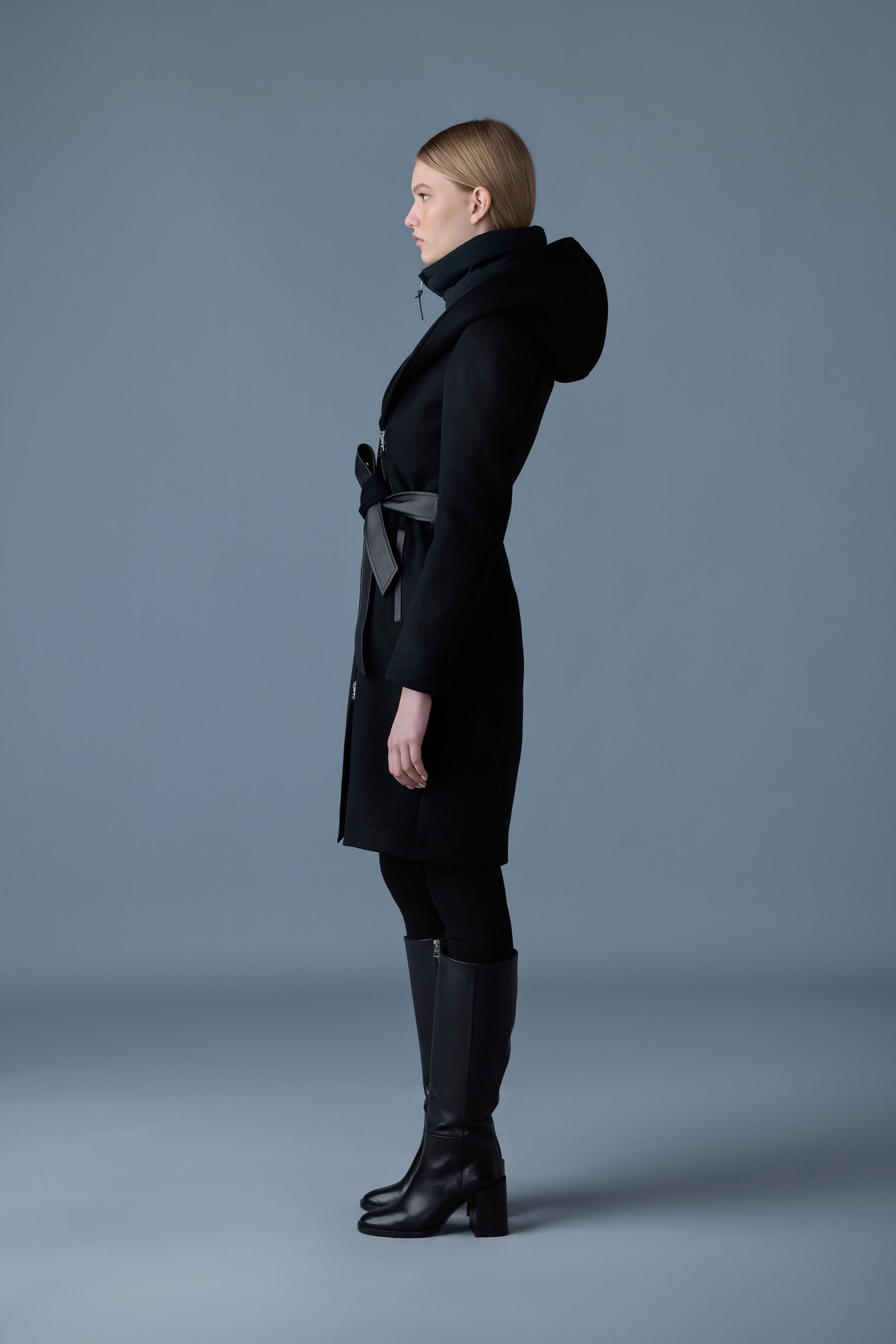 Shia-SLB, 2-in-1 double-face wool coat with removable bib