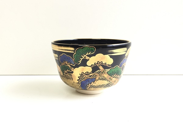 抹茶茶碗 黒仁清 松風 平安御室窯作販売|通販