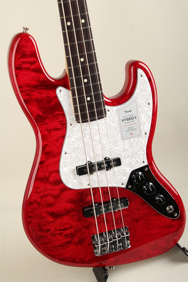 2024 Collection Made in Japan Hybrid II Jazz Bass RW Quilt Red