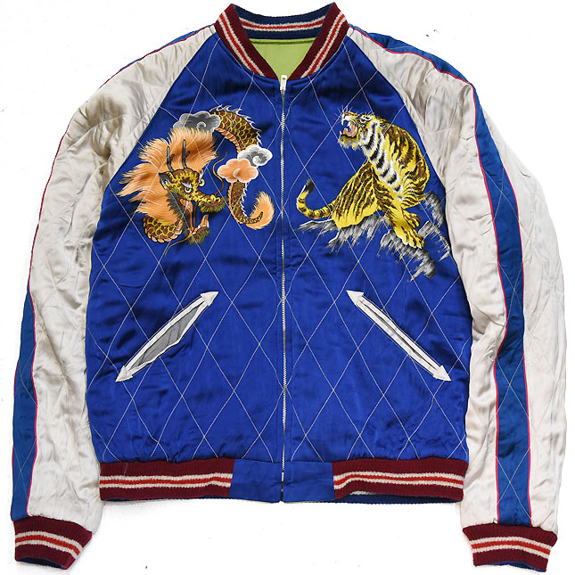 東洋スカジャン・港商SPECIAL EDITION「JAPAN MAP×TIGER PRINT」サテン