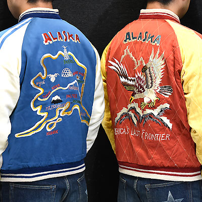 東洋スカジャン・港商SPECIAL EDITION「ALASKA MAP×EAGLE」サテン