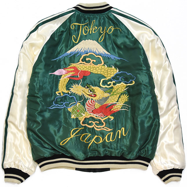 東洋スカジャン「DRAGON×JAPAN MAP」サテンキルトスカ・NO-252/tt14893-145