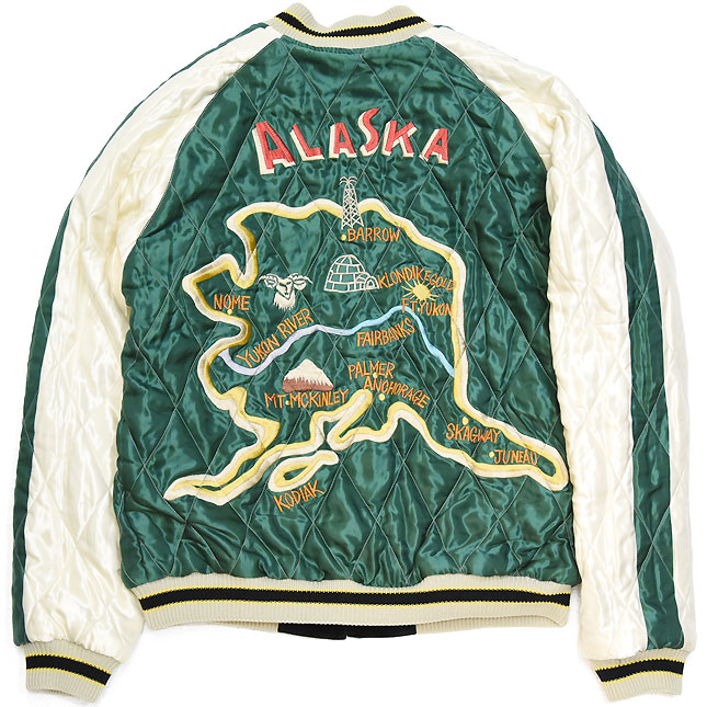 東洋スカジャン「POLAR BEAR×ALASKA MAP」別珍スカ・NO-398/tt15175-119