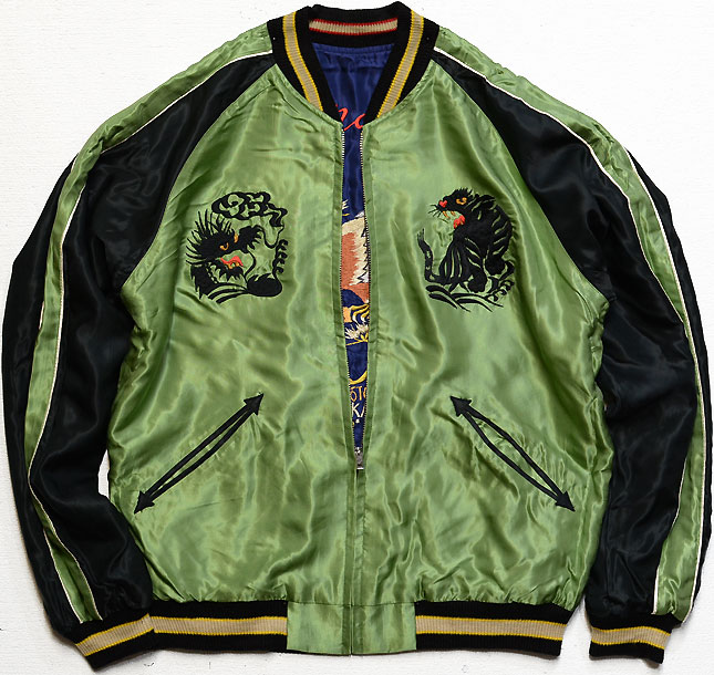 テーラー東洋スカジャン【JAPAN MAP×DRAGON】リバーシブルサテンスカ