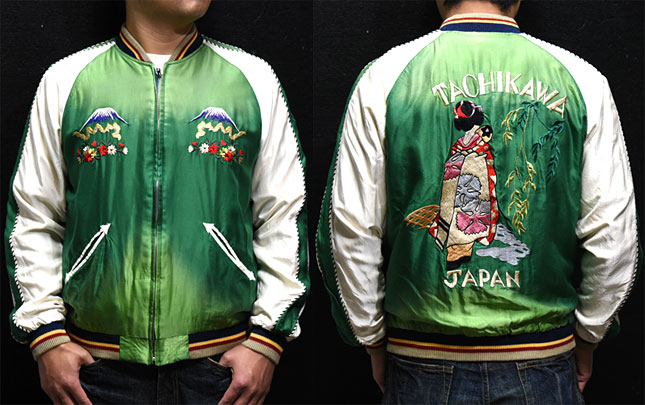 東洋スカジャン【舞子×JAPAN MAP】サテンスカ・エージングモデル NO