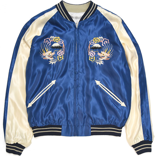 東洋スカジャン「EAGLE×JAPAN MAP」リバーシブルアセテートスカジャン