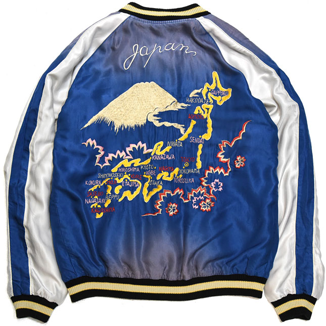 東洋スカジャン「EAGLE×JAPAN MAP」サテンスカ・エージングモデル NO