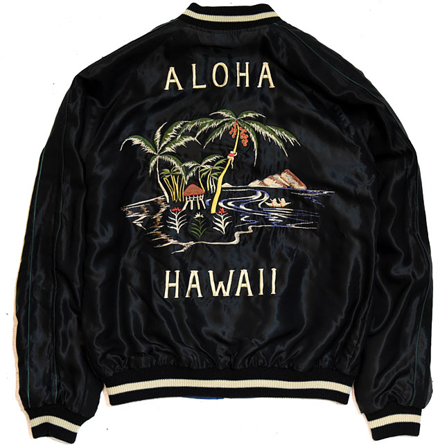 東洋スカジャン「BLACK TIGER×ALOHA HAWAII」リバーシブルサテンスカ