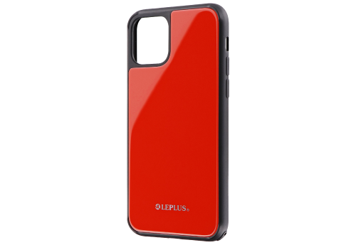 iPhone 11 背面ガラスシェルケース「SHELL GLASS」 レッド｜スマホ
