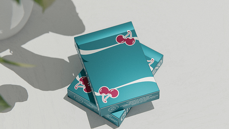 Cherry Casino (Tropicana Teal) Playing Cards by Pure Imagination
