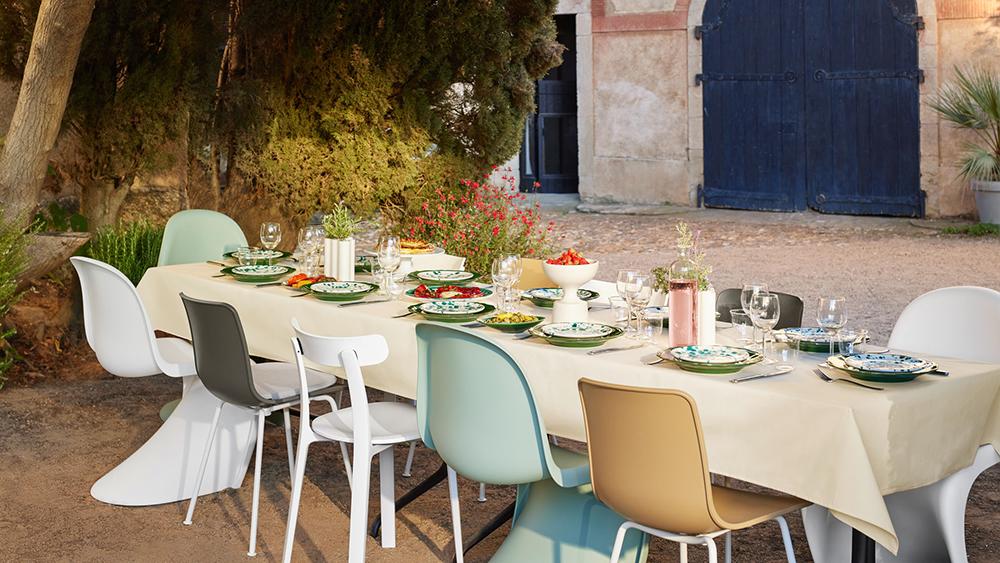 VITRA chair ALL PLASTIC CHAIR (Two ice grey tones - Dyed