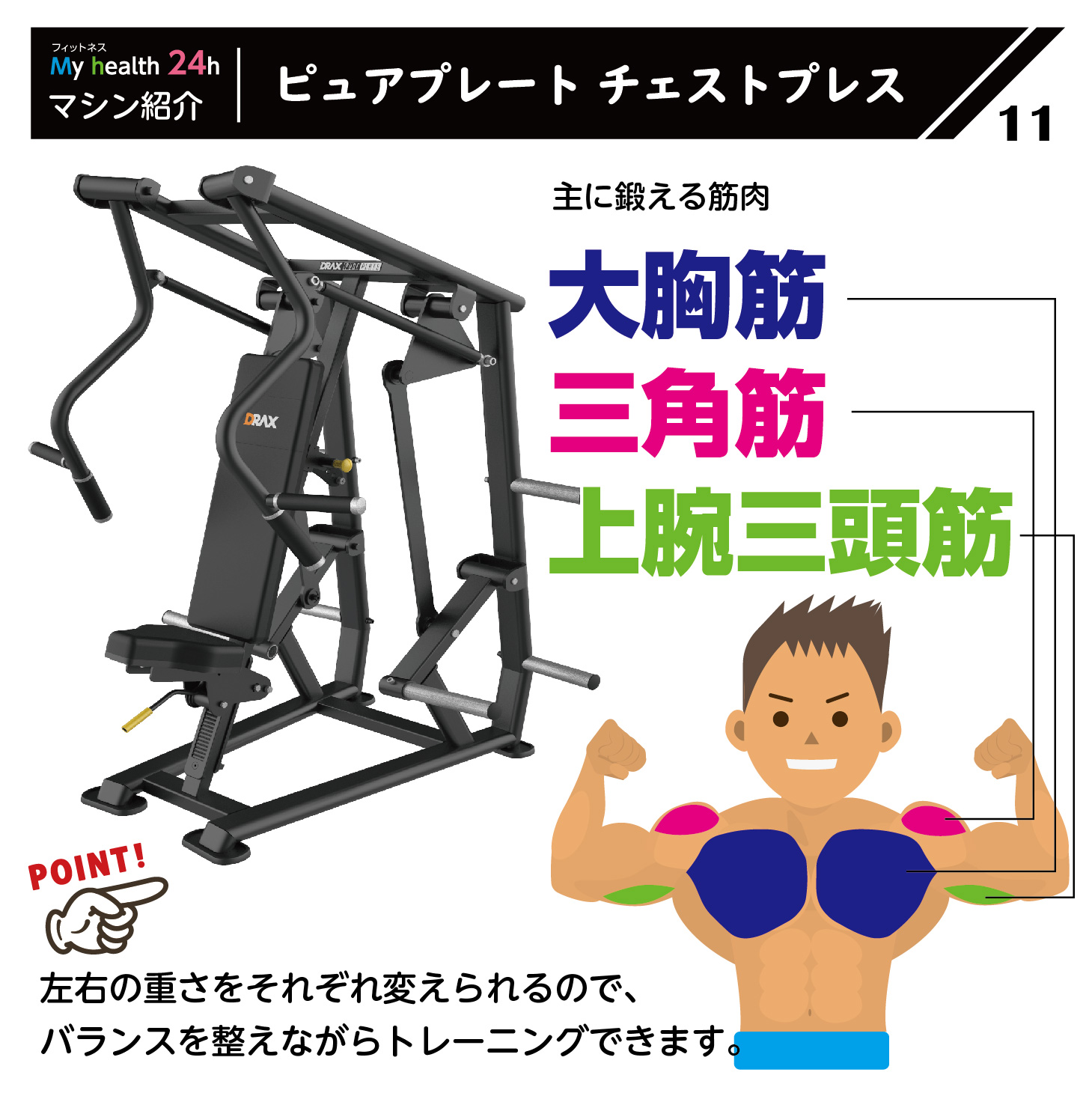 マシン一覧 | 水戸のジム マイヘルス24h水戸千波店【公式】