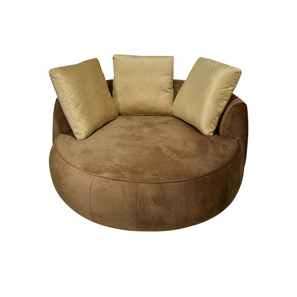 ソファCIRCLE 1人掛け【送料・開梱設置無料】ブラウン/ライトブラウン