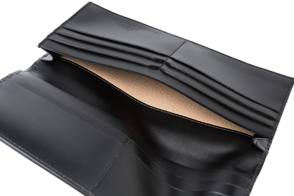 キプリス】長財布(通しマチ束入れ・小銭入れなし)□オイルシェルコード