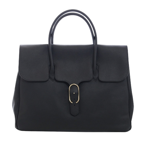 Cisei シセイ チセイ フラップトートバッグ シュリンクレザー ブラック