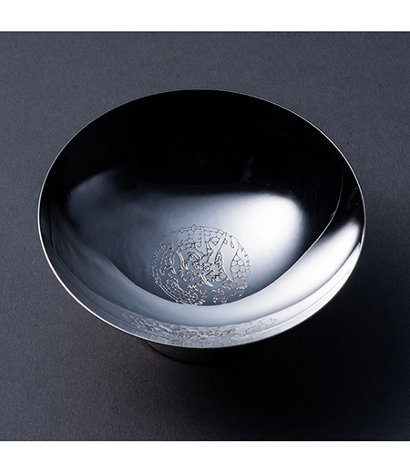 純銀製 玉盃2寸「龍と宝玉」（銀） 森銀器製作所-商品詳細：浅草中屋