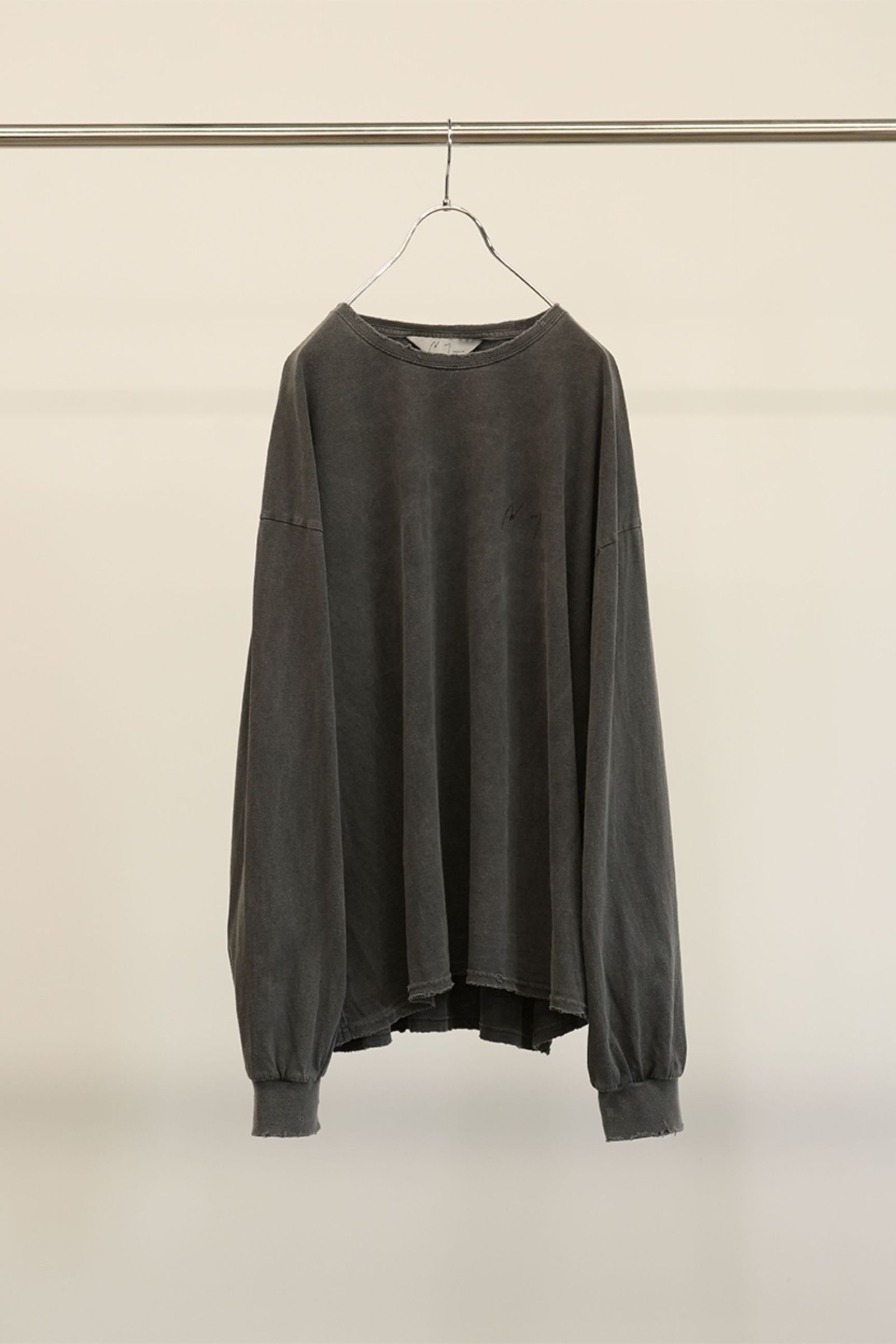 ANCELLM - EMBROIDERY DYED LS T-SHIRT | BLACK | カットソー | NapsNote