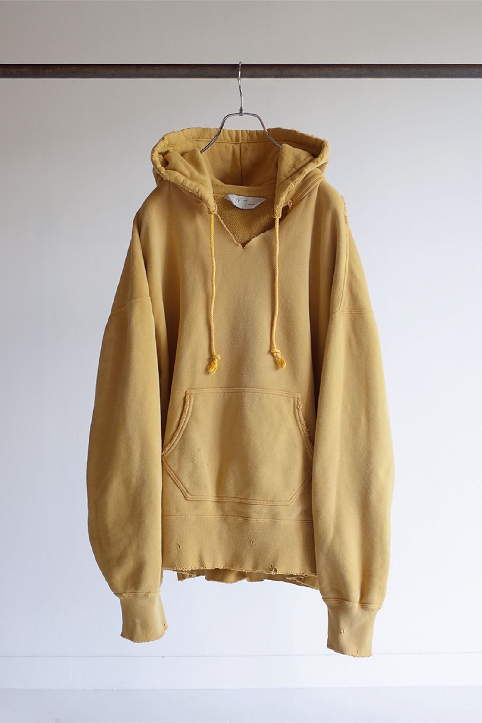 ANCELLM - DYED DAMAGE HOODIE/MUSTARD | NapsNote